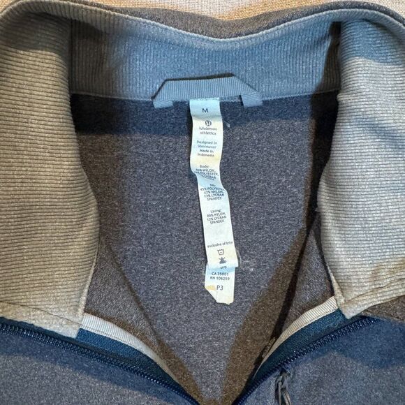 Lululemon Men’s Jacket Medium Navy Gray Full Zip Reflective Running Training - Picture 2 of 8